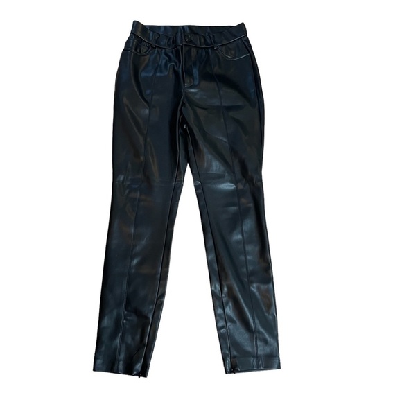 Truth by Republic Pants - Truth by Republic Black Faux Leather High Rise Front Center Seam Pants Sz. 2